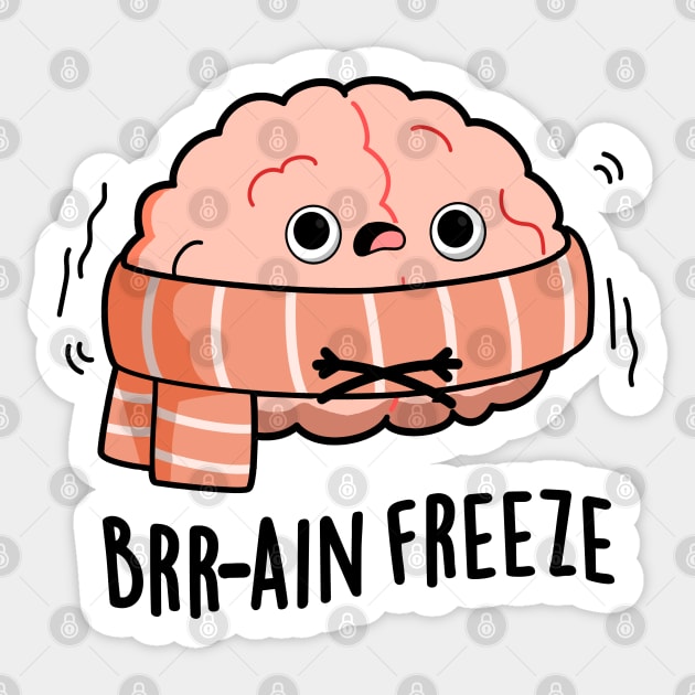 Brain Freeze Cute Biology Anatomy Pun Sticker by punnybone